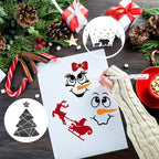Small Christmas Stencils for Painting on Wood 3” Christmas Stencils for Crafts Reusable Snowman Santa Believe Holiday Draw Templates for Christmas Tree Canvas Window Decor