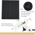 52pcs Black Sealing Wax Sticks, Andotopee Glue Gun Wax Seal Sticks for Wax Seal Stamp, Premium Sealing Wax for Envelope Letter Seal Wedding Invation Craft Adhesive, Great Gift Ideas (Mini Size)
