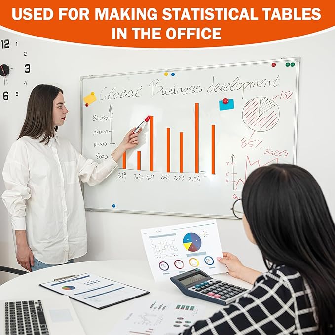 Magnetic Tape Roll Thin Strips, 0.39 Inch x 66 Feet Magnetic Board Dividers Whiteboard Graphic Decorative Tape Marking Line for Classroom Office Art Accessories(Orange)