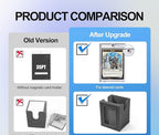 Card Deck Box for MTG with Commander Display, 5 in 1 Card Deck Case Holds 800+ Unsleeved Cards, Strong Magnet Organizer Compatible with Yugioh TCG Sports Cards (Black&Grey)