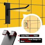 Gridwall Hooks 2 Inch, 60 Pack Heavy Dut Display Hooks for Grid Wall, Grid Panel Hooks Hangers, Grid Wall Accessories for Retail, Craft Shows, Home Setup, and Customized Display, Black