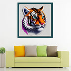 Joyhoor Cross Stitch Kits for Beginners Stamped Cross-Stitch Supplies Needlework preprint Embroidery Kits for Adults DIY Needlepoint Kits Embroidery Patterns 11CT-Colorful Tiger 17.7x17.7 inch