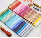 12Pcs Wax Sealing Sticks with Wicks, Assorted Colors Wax Seal Sticks Great for Letter Sealwax Stamp, Mixed Wicks Waxsealsticks Wedding Invitations, Decoration (12-2)