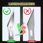 DIYSELF 200 PCS Exacto Knife Blades #11, Exacto Knife Replacement Blade, High Carbon Steel #11 Blades Refills with Storage Case, Hobby Knife Blade 11 for Craft, Hobby, Scrapbooking, Stencil, Leather