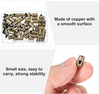 MECCANIXITY 40 Pcs Metal Locking Pin Backs, Locking Pin Keepers Clasp 9mm(H) with 4 Wrench Replacement in Storage Case for Badge, Brooch, Copper Tone