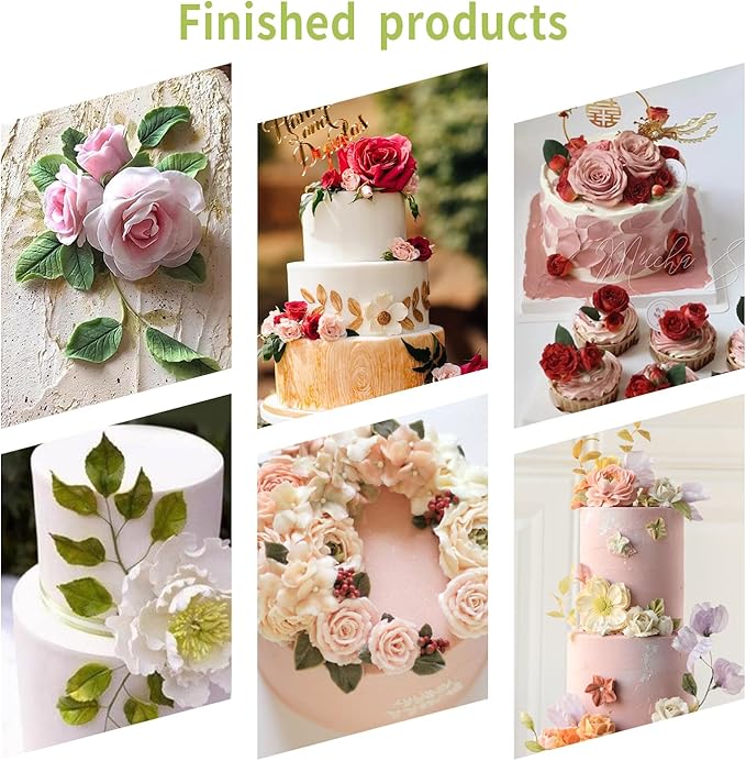 KALAIEN Leaf Petal Veiner Gum Paste Mold Sugar Craft Tools Rose Flower Leaf Vein Double Veiners Mold