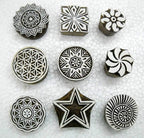Wholesale Lot of Nine Beautiful Wooden Block Stamps/Tattoo/ 100% Handcarved Indian Textile Printing Blocks