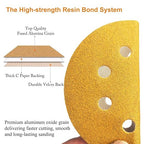 5-Inch 8-Hole Hook and Loop Sanding Discs 120-Grit Random Orbit Sandpaper, 50-Pack