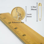 Safety Pins, 600PCS-1.5Inch Small Safety Pins, Rust-Resistant Nickel Plated Steel, Sharp Edge Safety Pin for Clothes, Sewing, Arts & Craft, 38mm Decorative Safety Pins (Gold), UR-28