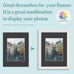 MBC Mat Board Center, 5 Pack 12x16 for 8.5x11 Black Picture Mats Frame Mattes, Bevel Cut, Acid Free, 4-ply Thickness