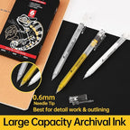 0.6mm Fine Point White Gel Pens, 3-Pack for Artists Drawing, Sketching, Illustration, and Adult Coloring Books, Opaque White Ink for Black Paper, Bullet Journaling, and Card Making