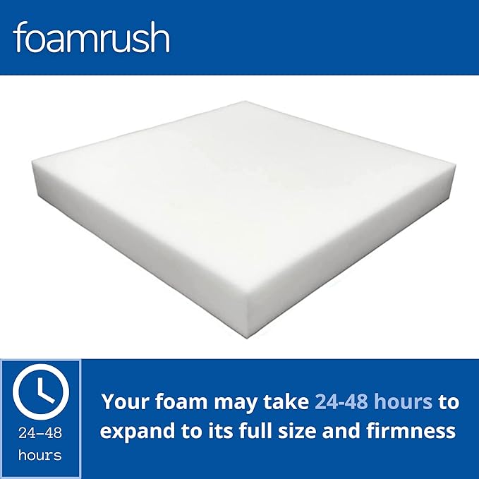 FoamRush 0.5" H x 24" W x 24" L Upholstery Foam Cushion High Density (Square Foam for Dining Chairs, Chair & Wheelchair Seat Cushion Replacement)