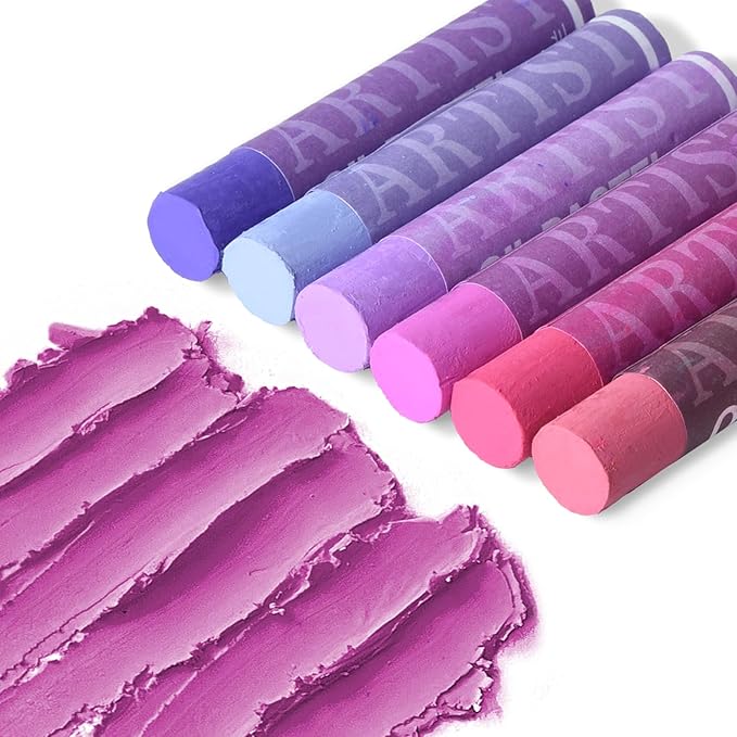 qianshan Soft Oil Pastels Set of 12 Colors,Non Toxic,Soft Texture Vibrant and Creamy Oil Crayons Pastels Art Supplies For Professional Artists Beginners Drawing.Orange&Purple