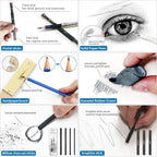 H & B 48 Professional Sketching Pencils and Drawing Kits, Including Sketching Pads, Graphite Pencils, Pencil Sharpener and Eraser, Artist's Art Supplies for Artists Beginner Adults