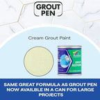 Grout Pen Cream Grout Paint: Waterproof Tile Paint Grout Refresh Restorer for Floor, Kitchen & Bathroom Shower Tiles - Cream - Can Size for Larger Projects - 125ml (4.2oz)