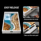 Large Reusable Epoxy Resin Mold 80×40×3 Adjustable Clamping System – Ideal Resin Molds for Coffee Tables, Trays, Cutting Boards & DIY Projects