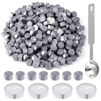 500 Pcs Silver Wax Seal Beads Octagon Sealing Wax Beads with 4 Pcs Tea Candles and 1 Pcs Wax Melting Spoon for Crafts Letter Wine Greeting Cards Sealing