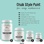 Chalky Chicks All-in-One Chalk Paint for Furniture or Cabinet - 8 Fl Oz - Matte Finish Riptide (Green Blue) for Metal, Wood Furniture Paint - No Sanding All-in-One for Home Decor & Crafts, USA Made