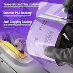 80 Grit PSA Purple Film Ceramic Sandpaper Roll, 2-3/4" Wide Continuous 10 Yard Longboard Sanding Roll Wet Dry Sanding Blocks Self Adhesive Sticky Back Sanding Sheets for Woodworking Automotive