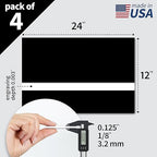 Trotec TroLase | 12"x24"x1/8", 4 Pcs | Black/White/Black | 3 Ply | Modified Acrylic | Laser Engraving Double Color Plastic Sheet | Engraving Blanks for Laser, Saw, Guillotine | Made in USA
