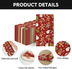 Horaldaily 100 Christmas Disposable Paper Decorative Guest Napkins, Gingerbread Man Hand Towel for Party Lunch Dinner Kitchen Bathroom