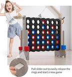 UNICOO Giant 4-in-A-Row with Carry Bag, Ring Toss, Basketball Hoop - Large Outdoor Game for Family Fun - Big Jumbo Game Set for Backyard Parties, BBQs, and Gatherings (Black & Grey)