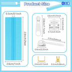 DOITEM 15.3 Yards/ 14 m 5 Pieces Assorted Colors #3 Nylon Coil Zippers, Sewing Zippers Endless Zips with 20 Pieces Zipper Sliders Zip Heads for DIY Sewing Tailor Craft Supplies (Blue White)