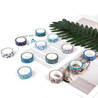 12 Rolls Blue Ocean Washi Tape, Underwater World Masking Tapes, Sea Animal Cartoon Decorative Tape for Arts, DIY Crafts, Journals, Planners, Scrapbook, Wrapping 16.4FT