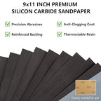 1200 Grit Sandpaper, 9 x 11 Inch Wet Dry Sand Paper Hand Abrasive Sanding Sheets for Wood Metal Automotive Sanding and Polishing, Fine - 10 Sheets