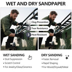 Sandpaper Assortment, 18 Sheets, 9 x 11 Inch Wet Dry Sand Paper, 120/180/240/320/400/600/800/1000/2000 Grit Hand Sanding Sheets for Wood Metal Automotive Sanding and Polishing