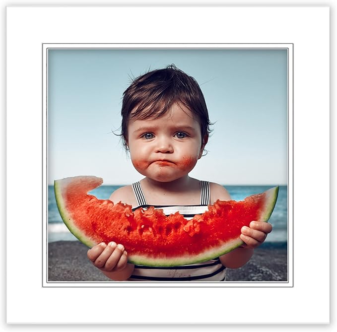 20x20 Mat for 12x12 Photo - Precut White on White Double Mat Picture Matboard for Frames Measuring 20 x 20 Inches - Bevel Cut Matte to Display Art Measuring 12 x 12 Inches - Acid Free ONE MAT