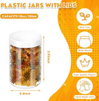 SATINIOR 12 Pack 12 oz Plastic Container Jars with Lids Round Clear Travel Cosmetic Container Slime Jars for Toiletries, Lotion, Cream, Ointments, Makeup, Rhinestone, Samples, Kitchen Storage(White)