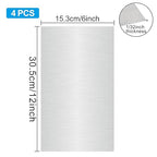 4PCS 6"x12"x1/32 Stainless Steel Metal Plates for Magnetic Mount Board Wall,Tickness 0.8mm 430 Stainless Steel Shim Stock Plates for Crafting, Kitchen, Office