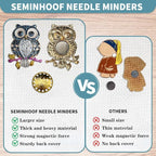 Magnetic Needle Minder Magnet Embroidery Accessories and Supplies Embroidery Needle Holder Cross Stitch Holder Needlework Supplies (Cardinal) (owl)