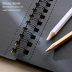 ARTISTIC EYE 9x12 Premium Black Paper Pads, Spiral Bound Sketchbook, Pack of 2, 70 Sheets (150g/m2), Acid-Free Drawing Paper, Ideal for Kids, Teens & Adults