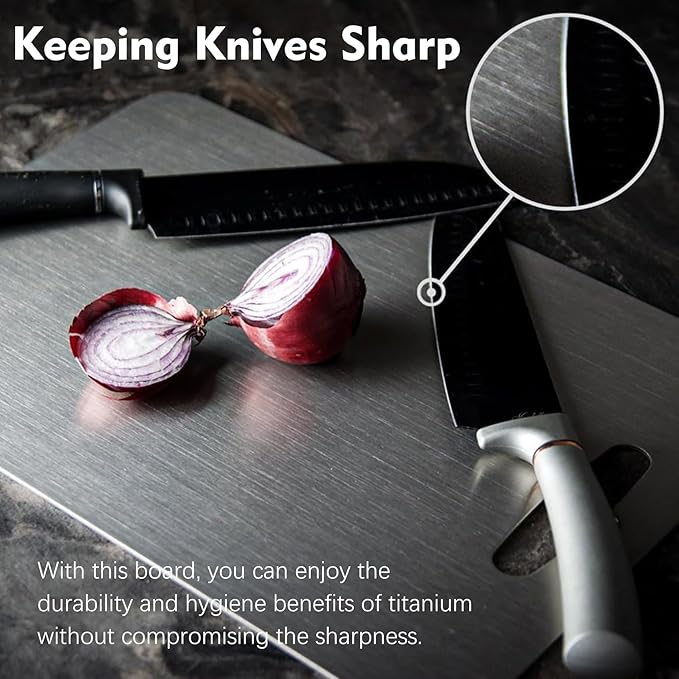 Titanium Cutting Board - 1 pack Titanium Cutting Boards for Kitchen,Double Sided Titanium Cutting Mat（9.25 * 12.99in）