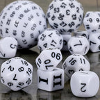 CiaraQ DND Polyhedral Dice Set (15pcs) D4-D100 Game Dice with Dice Bag for Dungeons and Dragons Role Playing Table Games (White & Black)