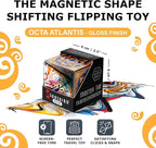 Shashibo OCTA Shape Shifting Sensory Fidget Toy – Magnetic STEM Brain Teaser Game Gift for Smart Kids 8-12, Teens and Adults with endless shape possibilities – Pairs All Shashibo Cubes (Atlantis)