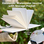 Funto Watercolor Journal, Square, 5.5x5.5, Portable 2-Pack, 48 Pages Each, Gray&Blue Cover, 110lb/230gsm, Art Supplies for Mixed Media