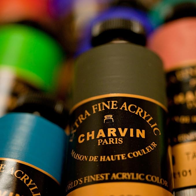Charvin Extra Fine Professional Acrylic Paint - Quinacridone Magenta, 150ml Tube, Triple-Milled, Lightfast Pigments, Open Stock Artist Acrylic Paints in Nature-Inspired Hues