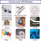 B7000 Adhesive Rhinestones Glue for Crafts, 2PCS 110ml / 3.7 fl oz with 5 Dotting Pen Tool, Wax Pencil and Tweezer, Jewelry Glue for DIY Craft, Makeup, Shoes, Jewelry Making, Nail Art