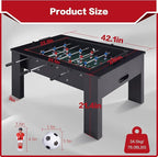 Foosball Coffee Table, 42" Soccer Game Table with Tempered Glass, Modern Game Table with 2 Balls for Adults, Kids, Home, Indoor Family Living Room
