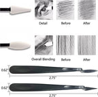 43 PCS Blending Stumps and Tortillions Paper Art Blenders Sketch Drawing Tools with Sketch Wipe Scrapers,Rub Sponge,Kneaded Eraser and Sandpaper Sharpeners