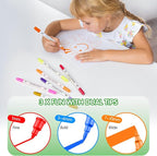 Stocking Stuffers, Liquid Chalk Markers Dual Wide & Fine Tip, 12 Colors Car Chalk Window Markers Pen for Glass Mirror Blackboard Halloween Decorations, Teen Girl Gifts Trendy Stuff