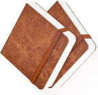 Funto Watercolor Journal 2-Pack, 3.9x3.9, 44 Pages Each,Cold-Pressed 100% Cotton, Pearlescent PU Leather Brown Hard Cover, Art Supplies for Watercolor