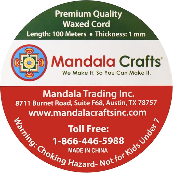 Mandala Crafts 1mm 109 Yards Teal Cotton Waxed Cord for Jewelry Making Bracelet Cord Waxed String - Beading String Thread Jewelry Cords for Necklaces String