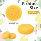 Qianyu 20PCS Pottery Sponges for Clay, Painting Sponge Elasticity Round Cleaning Sponge Soft Water Absorption Soap Sponges for Kitchen Ceramics Household Shoes Leather Care Artists