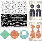 CHGCRAFT Natural Texture Polymer Clay Texture Sheets Cracks Water Pattern Silicone Texture Stamp Clay Modeling Pattern Pad Texture Sheets for Polymer Clay Making Earrings Jewelry