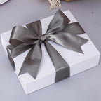1 1/2 Inch Steel Gray Solid Satin Ribbon, 50 Yards Craft Fabric Ribbon for Gift Wrapping Floral Bouquets Wedding Party Decoration