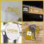 Laser Engraving Blank ABS Double Color Plastic Sheet, 11.8x6.49x0.05 inch Materials Double Color Plastic Sheet for Interior Signs, Badges, DIY Carving Pack of 12(Gold)